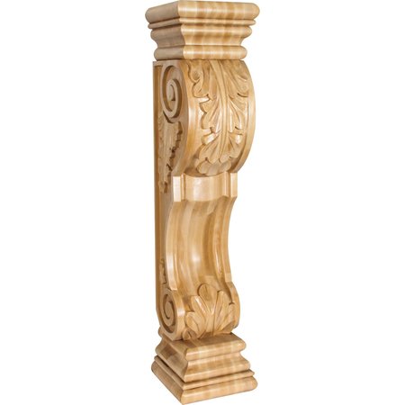 HARDWARE RESOURCES 8" Wx8"Dx36"H Alder Acanthus Fireplace Corbel FCORB-ALD